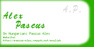 alex pascus business card